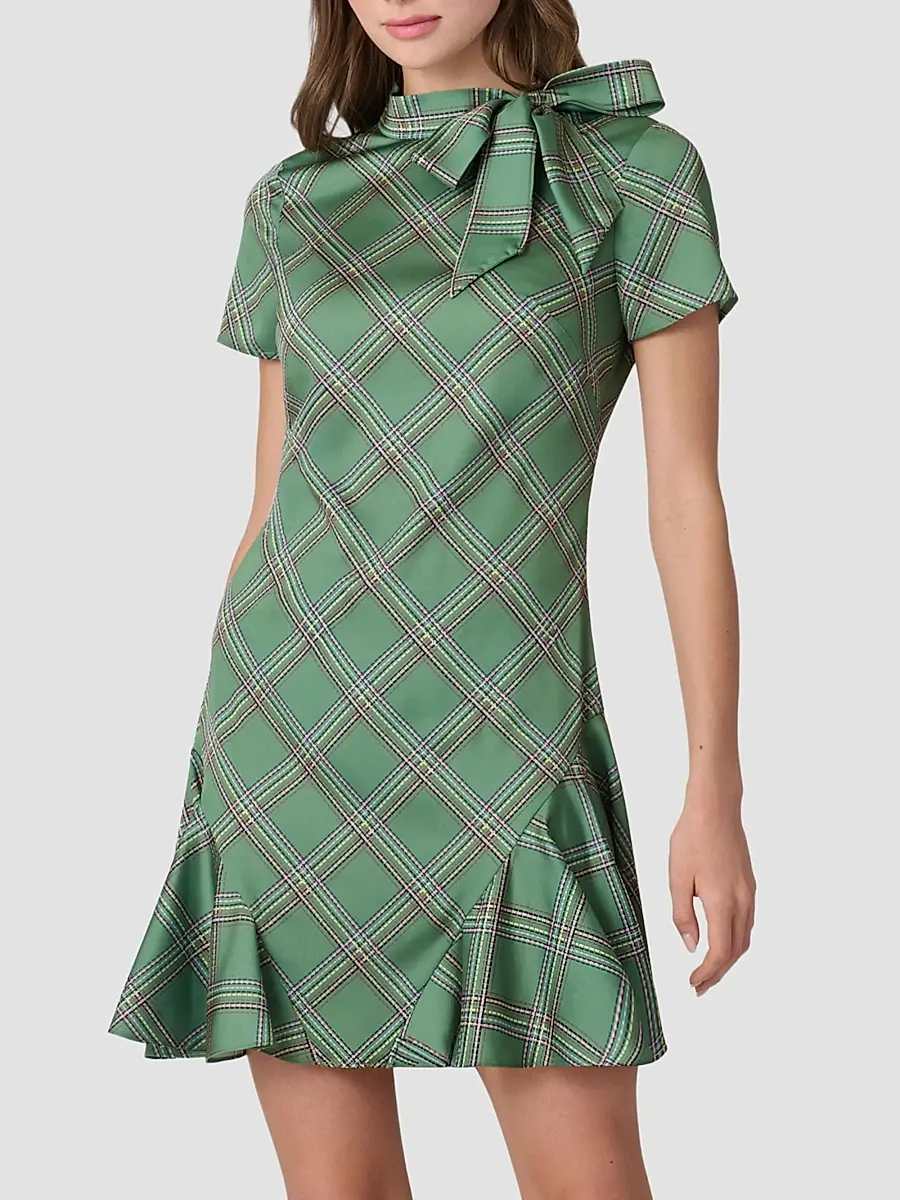 Shoshanna Women's Bosher Dash Plaid Mini Dress | Thumbnail 2 Shoshanna Women's Bosher Dash Plaid Mini Dress | Thumbnail 2