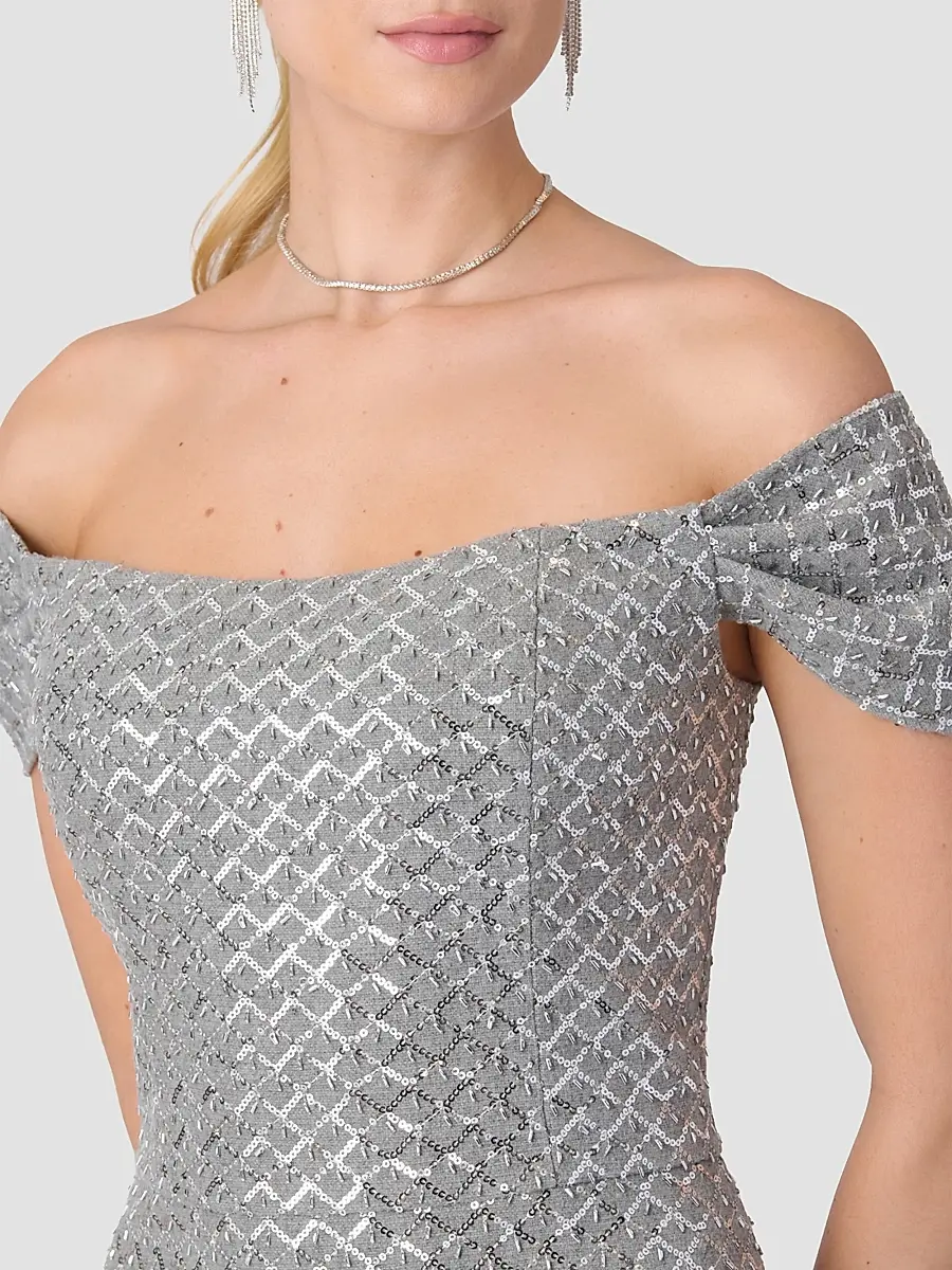 Shoshanna Women's Samantha Embellished Off-the-Shoulder Cocktail Dress | Thumbnail 4 Shoshanna Women's Samantha Embellished Off-the-Shoulder Cocktail Dress | Thumbnail 4