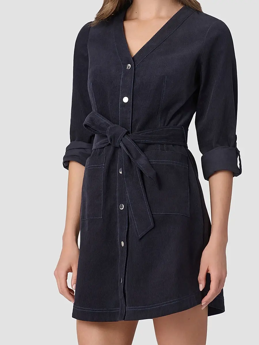 Shoshanna Women's Hamlin Tie Mini Shirdress | Thumbnail 4 Shoshanna Women's Hamlin Tie Mini Shirdress | Thumbnail 4
