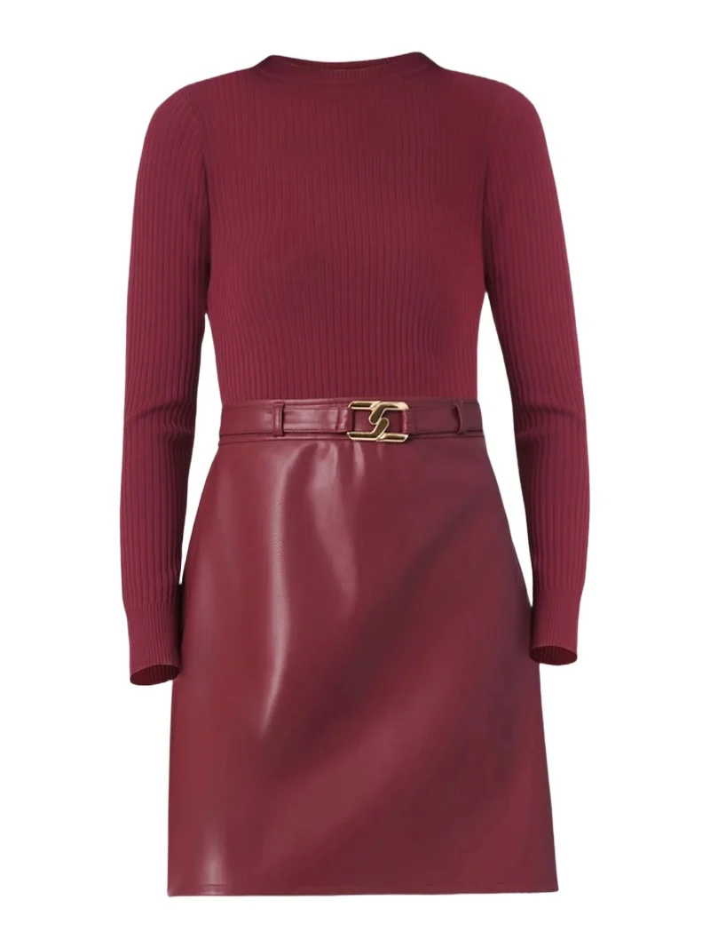Women's Meritt Knit & Faux Leather Mini Dress Women's Meritt Knit & Faux Leather Mini Dress