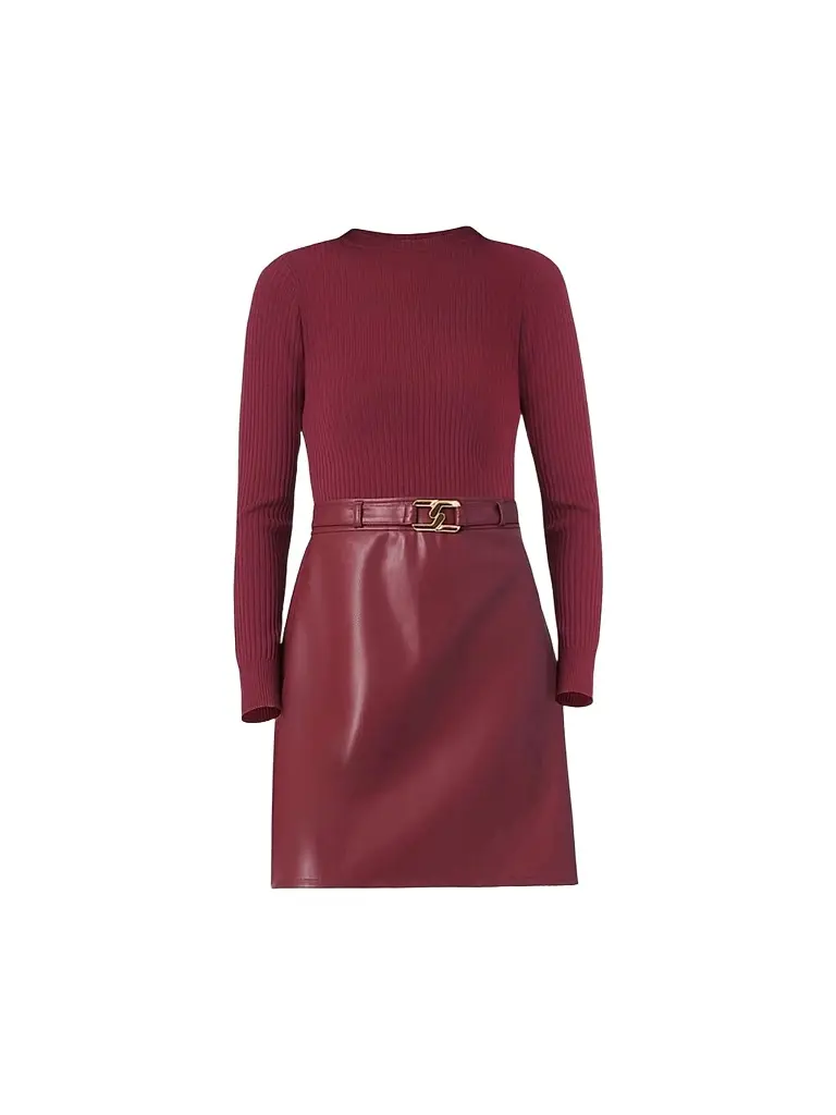 Shoshanna Women's Meritt Knit & Faux Leather Mini Dress