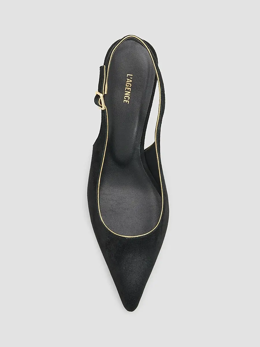 L'Agence Women's Vichy II 85MM Suede Slingback Pumps | Thumbnail 4