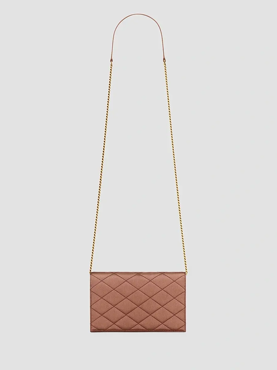 Saint Laurent Women's Paris Chain Wallet in Satin | Thumbnail 4