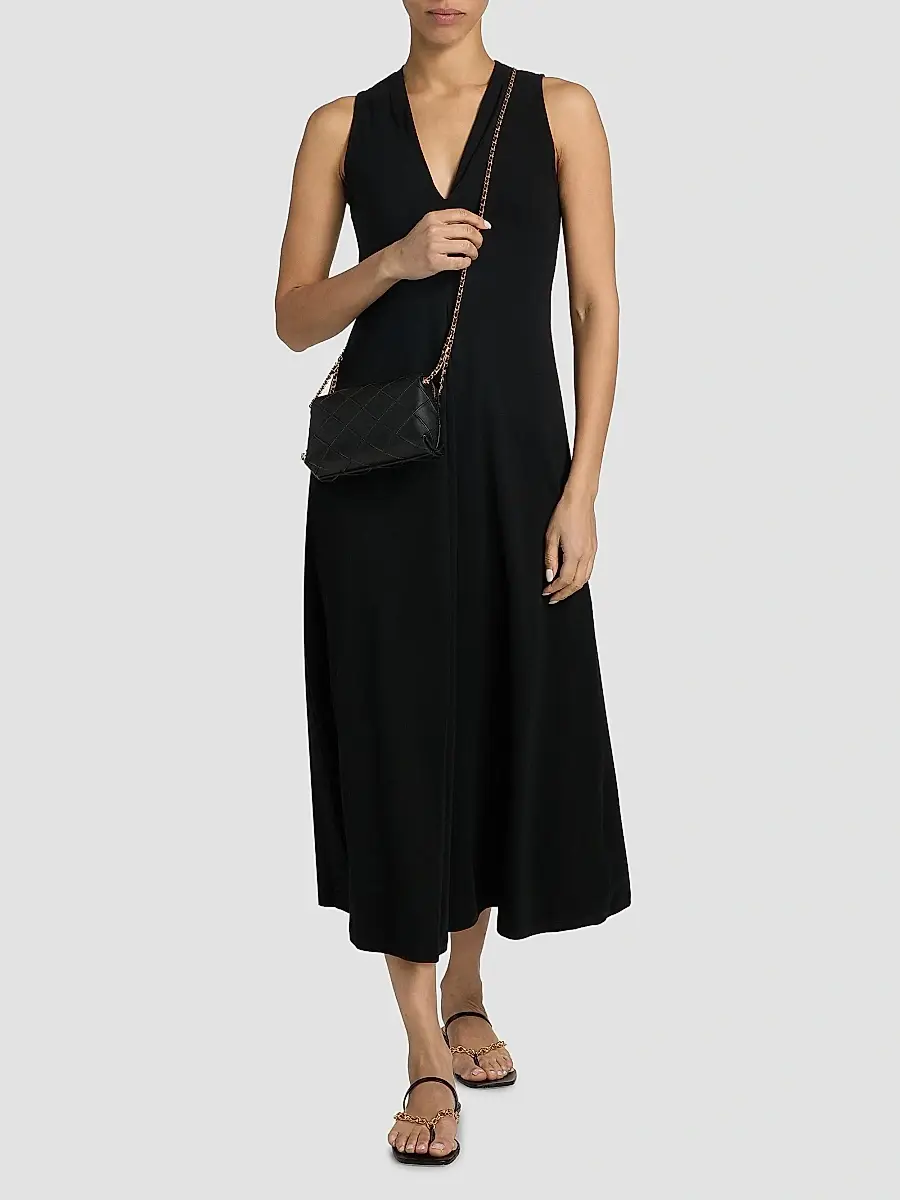 MAJESTIC FILATURES Women's Cotton V-Neck Sleeveless Dress | Thumbnail 2 MAJESTIC FILATURES Women's Cotton V-Neck Sleeveless Dress | Thumbnail 2