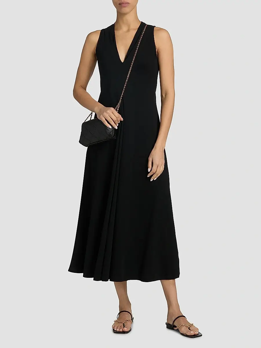 MAJESTIC FILATURES Women's Cotton V-Neck Sleeveless Dress | Thumbnail 3 MAJESTIC FILATURES Women's Cotton V-Neck Sleeveless Dress | Thumbnail 3