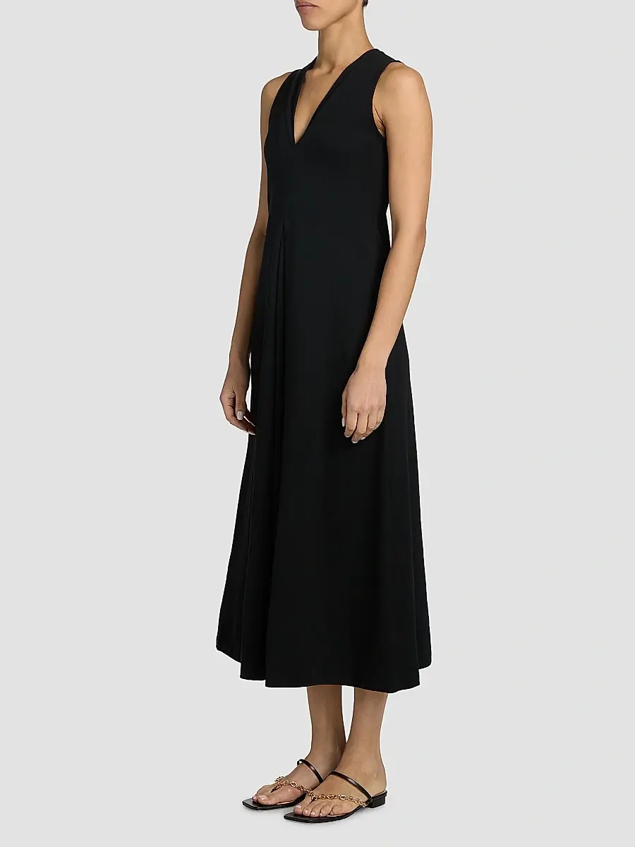 MAJESTIC FILATURES Women's Cotton V-Neck Sleeveless Dress | Thumbnail 4 MAJESTIC FILATURES Women's Cotton V-Neck Sleeveless Dress | Thumbnail 4