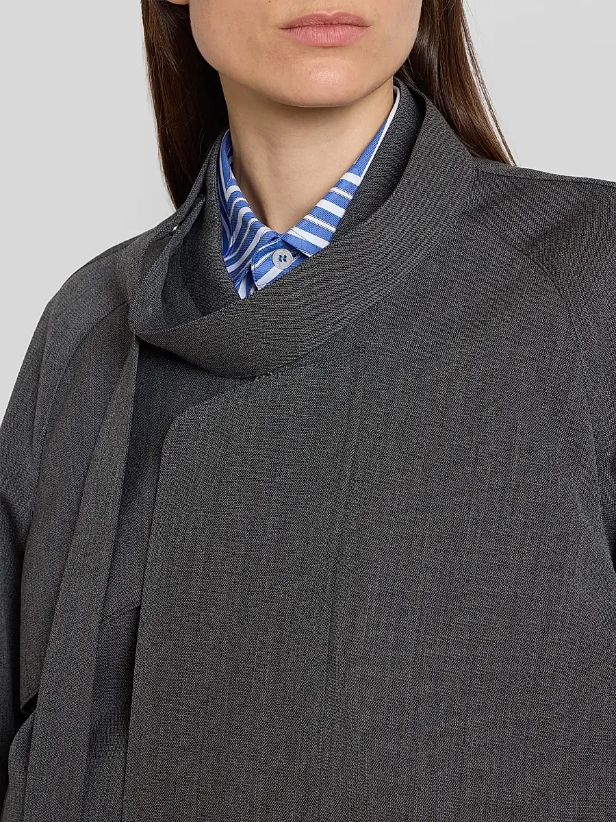Victoria Beckham Women's Scarf Virgin Wool Bomber Jacket | Thumbnail 5 Victoria Beckham Women's Scarf Virgin Wool Bomber Jacket | Thumbnail 5