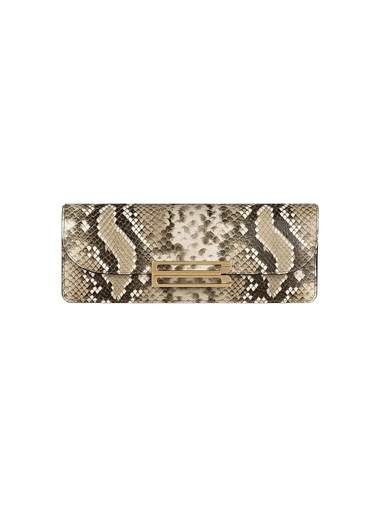 Victoria Beckham Women's Dorian East-West Snake-Embossed Leather Clutch