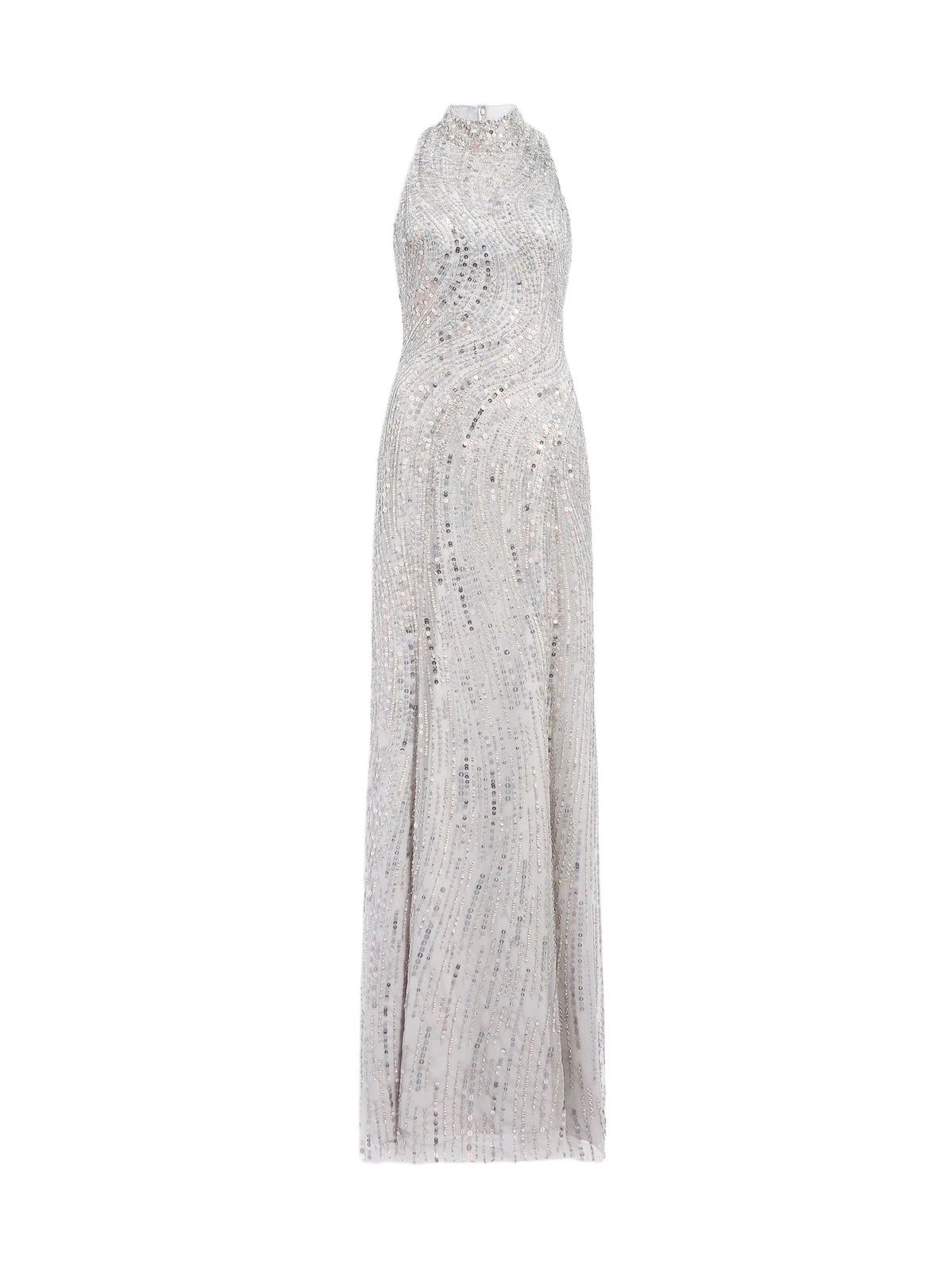Jenny Packham Women's Cosmea Embellished Mock Turtleneck Gown