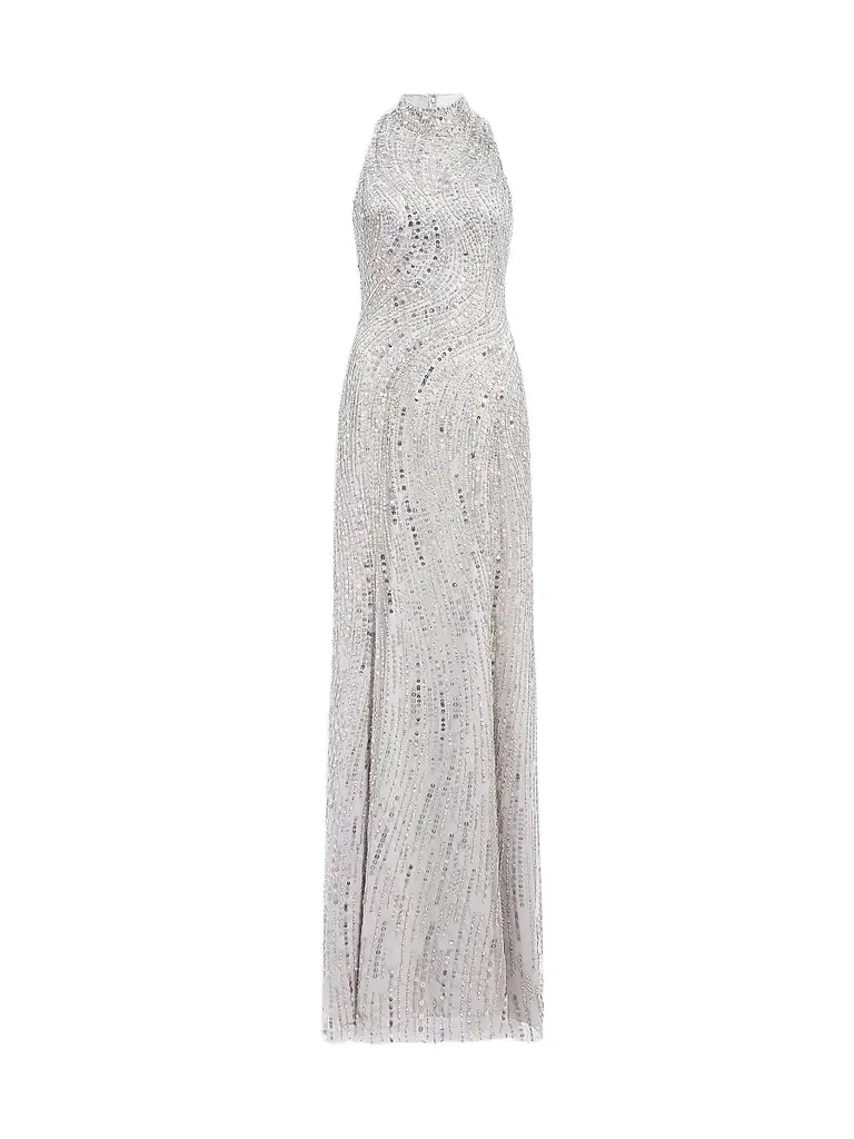 Women's Cosmea Embellished Mock Turtleneck Gown Women's Cosmea Embellished Mock Turtleneck Gown