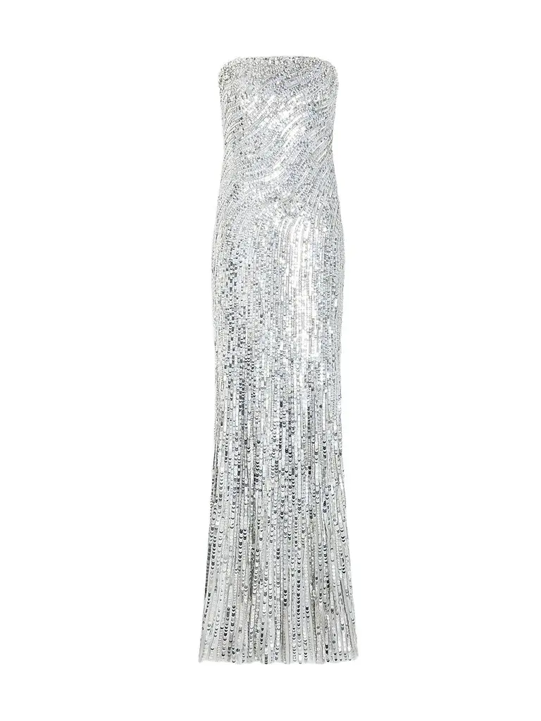 Jenny Packham Women's Helix Sequined Strapless Gown