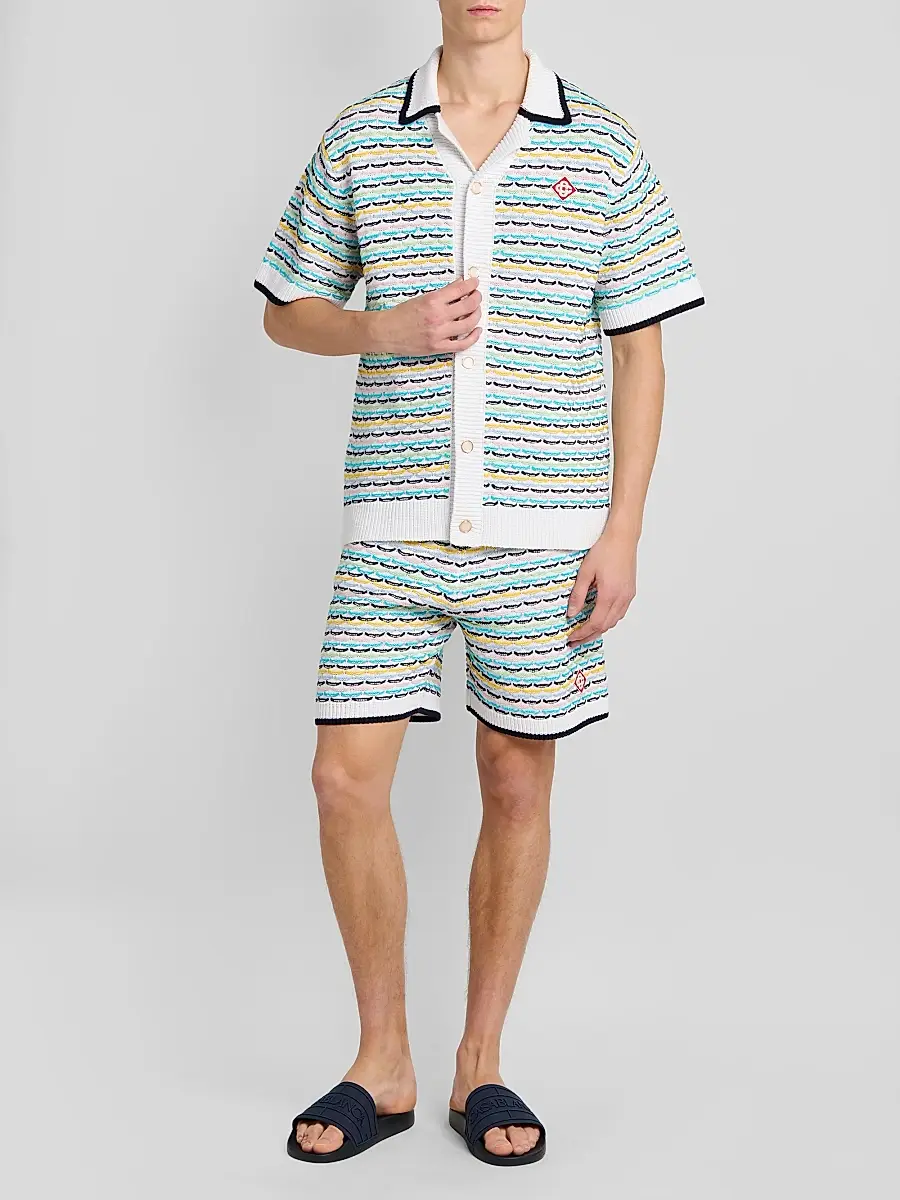 Casablanca Men's Tuck-Stitch Cotton Shorts | Thumbnail 2 Casablanca Men's Tuck-Stitch Cotton Shorts | Thumbnail 2