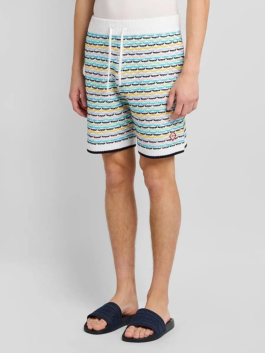 Casablanca Men's Tuck-Stitch Cotton Shorts | Thumbnail 4 Casablanca Men's Tuck-Stitch Cotton Shorts | Thumbnail 4