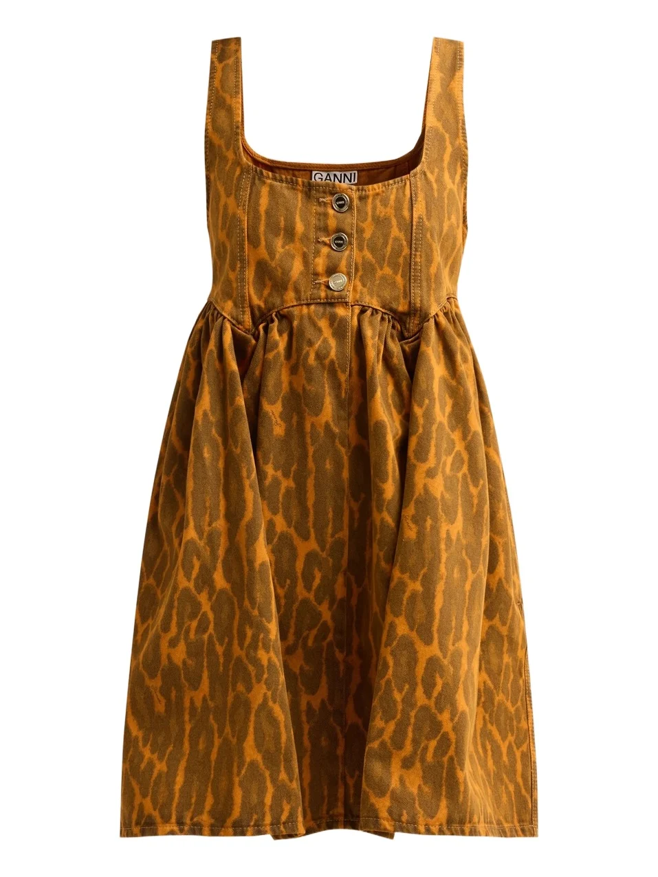 Women's Print Denim Bubble Mini Dress Women's Print Denim Bubble Mini Dress