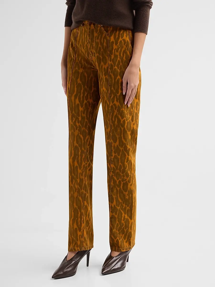 Ganni Women's Print Denim Fold Jeans | Thumbnail 4 Ganni Women's Print Denim Fold Jeans | Thumbnail 4