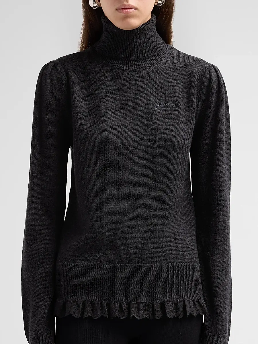 Ganni Women's Merino Wool Turtleneck Sweater | Thumbnail 5 Ganni Women's Merino Wool Turtleneck Sweater | Thumbnail 5