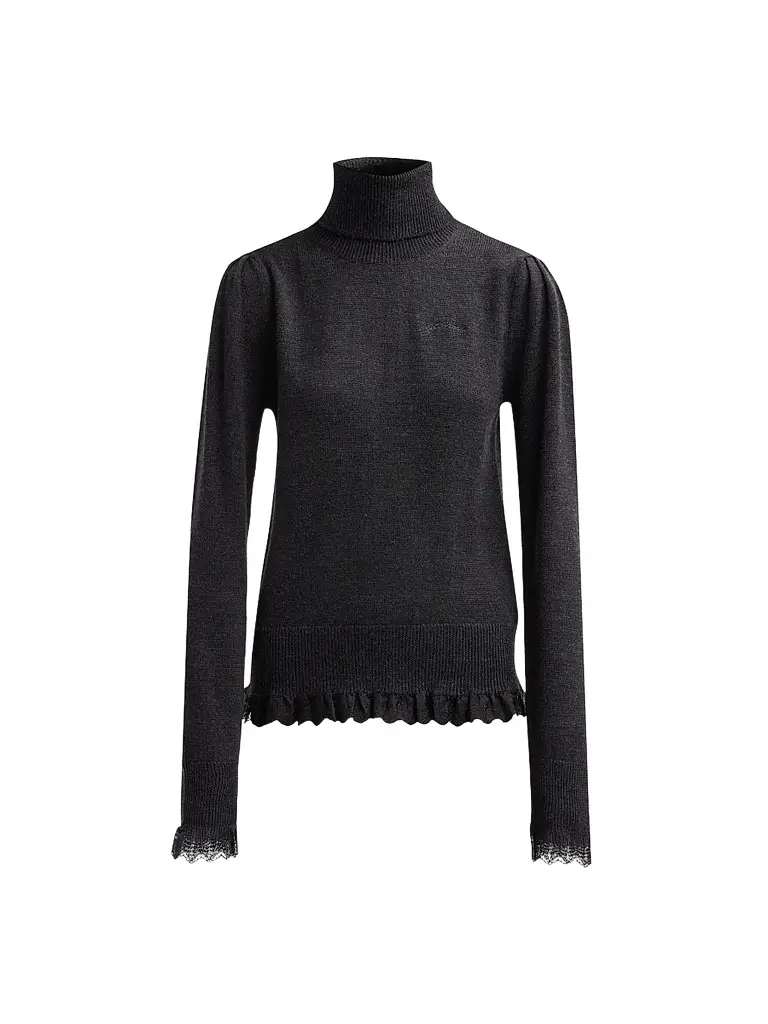 Ganni Women's Merino Wool Turtleneck Sweater