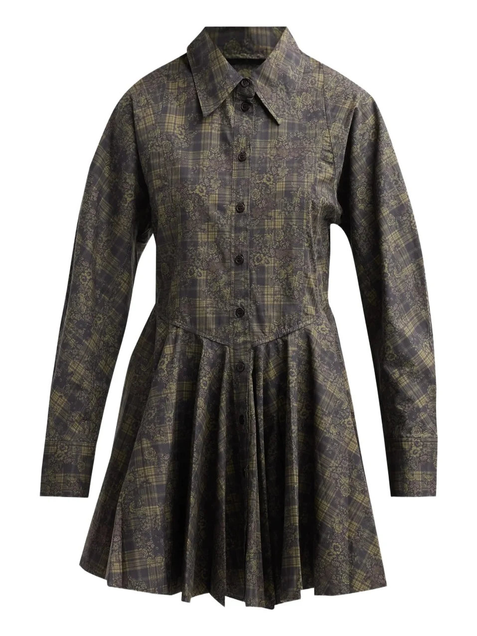 Women's Printed Stretch-Cotton Peplum Mini Dress Women's Printed Stretch-Cotton Peplum Mini Dress