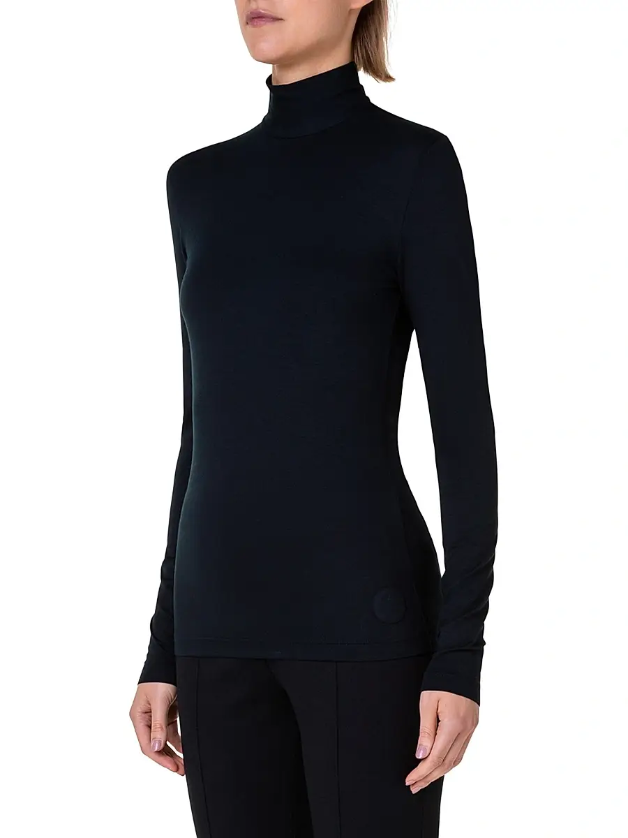 Akris punto Women's Turtleneck Back Zip Top | Thumbnail 4 Akris punto Women's Turtleneck Back Zip Top | Thumbnail 4