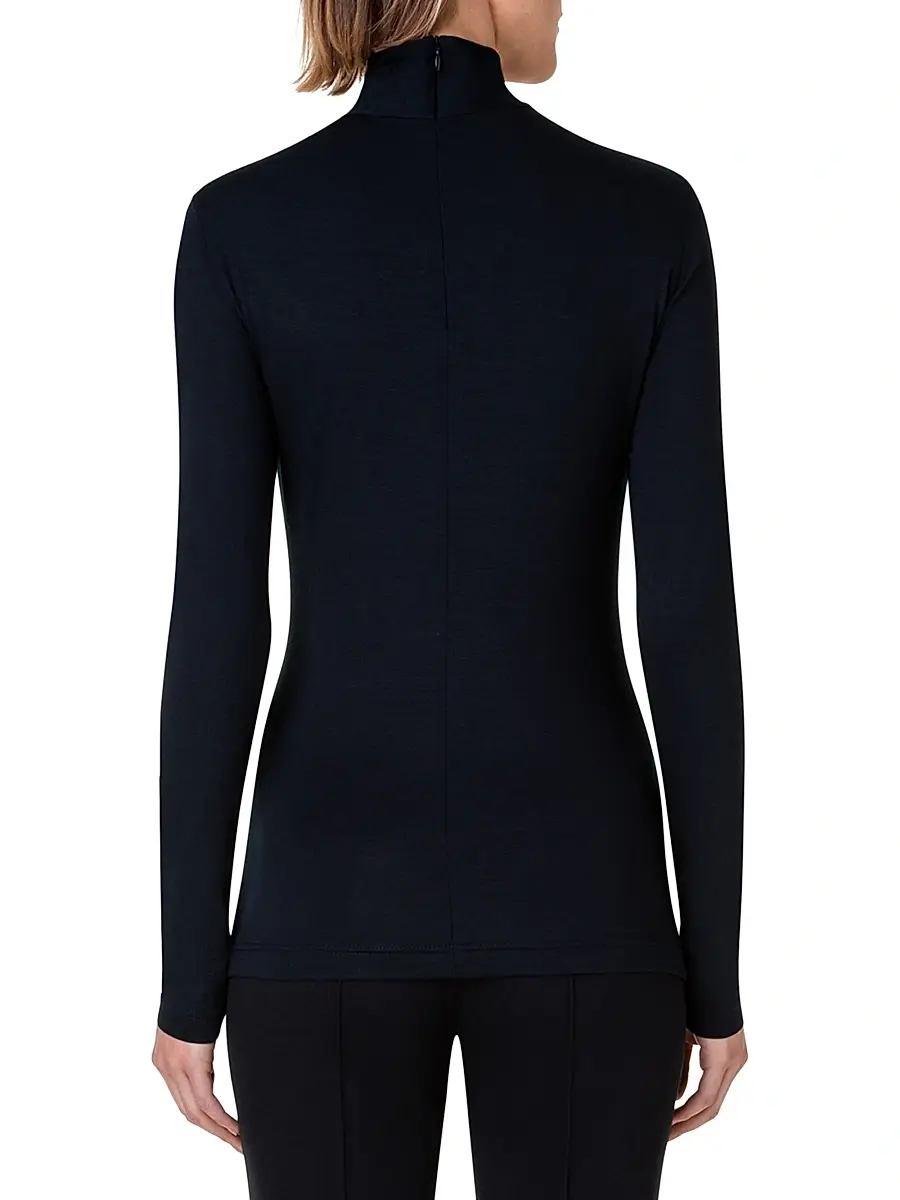 Akris punto Women's Turtleneck Back Zip Top | Thumbnail 5 Akris punto Women's Turtleneck Back Zip Top | Thumbnail 5