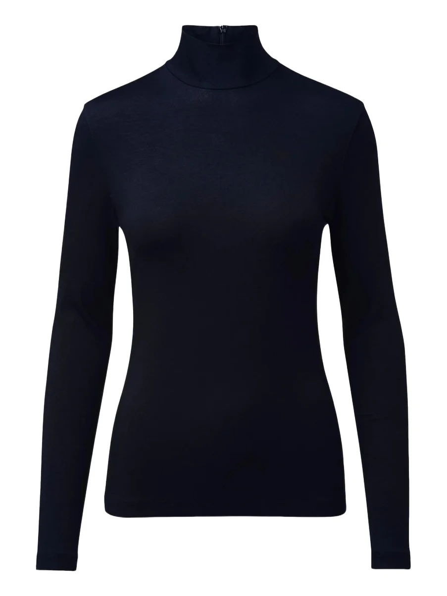 Akris punto Women's Turtleneck Back Zip Top
