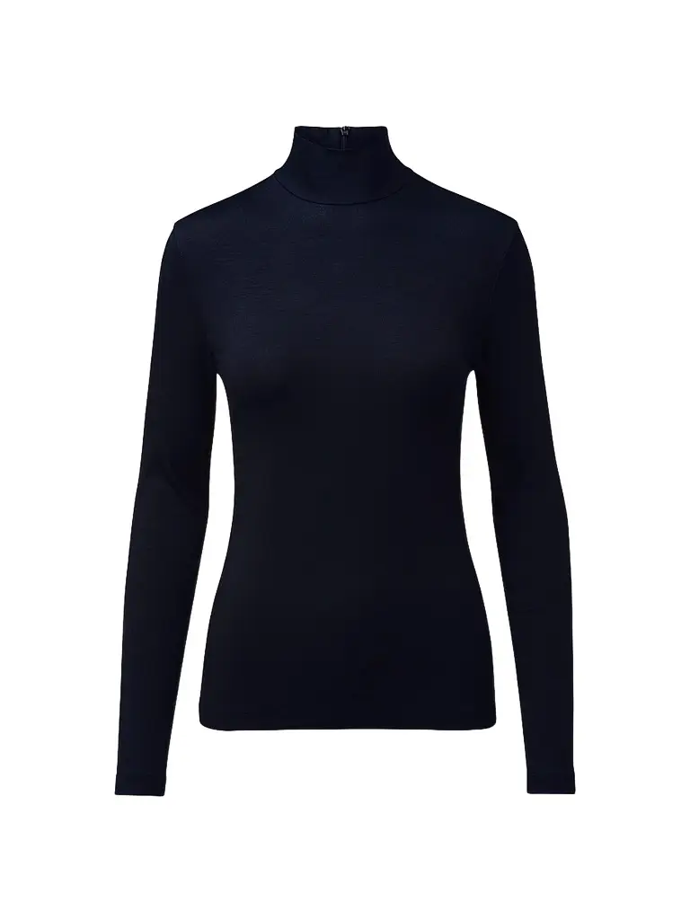 Akris punto Women's Turtleneck Back Zip Top
