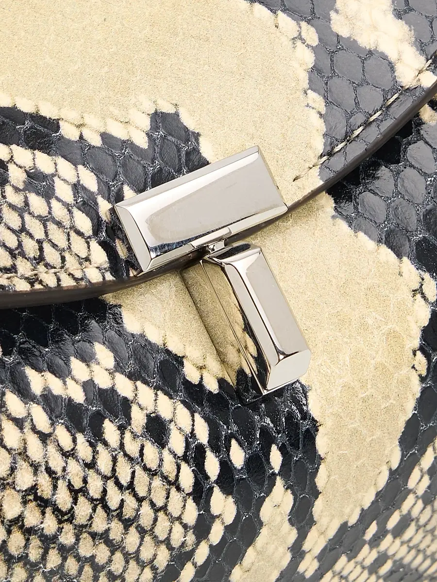 TOTEME Women's T-Lock Python-Embossed Leather Shoulder Bag | Thumbnail 6