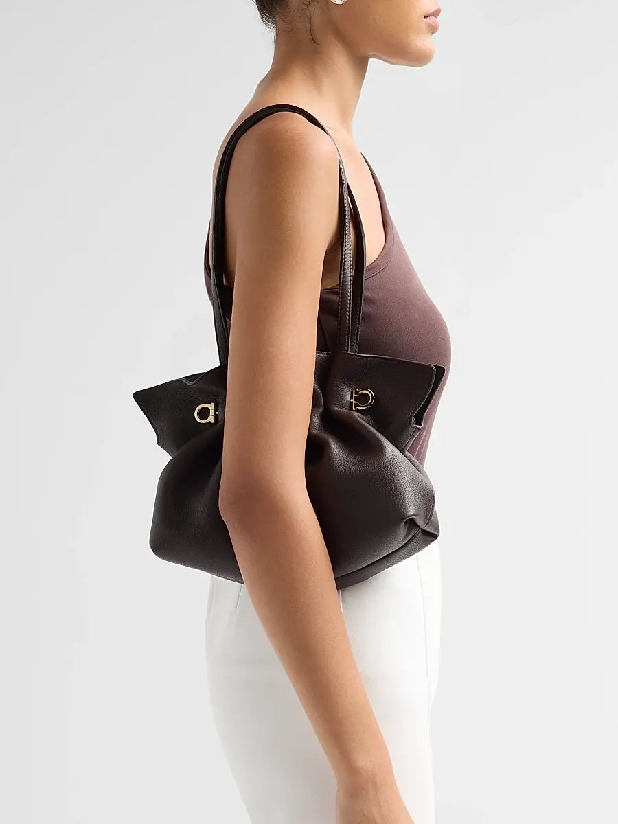 Ferragamo Women's Hug Leather Shoulder Bag | Thumbnail 2 Ferragamo Women's Hug Leather Shoulder Bag | Thumbnail 2