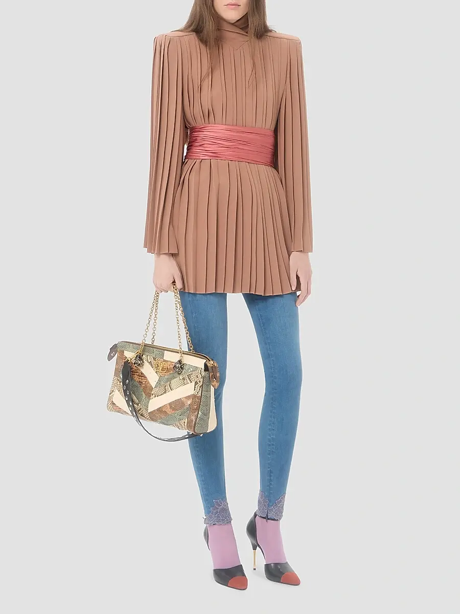 Valentino Women's Panthea Medium Shoulder Bag in Exotic Leather - Multicolored | Thumbnail 2 Valentino Women's Panthea Medium Shoulder Bag in Exotic Leather - Multicolored | Thumbnail 2