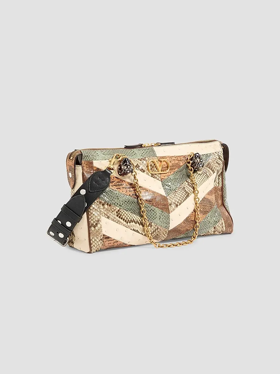Valentino Women's Panthea Medium Shoulder Bag in Exotic Leather - Multicolored | Thumbnail 5 Valentino Women's Panthea Medium Shoulder Bag in Exotic Leather - Multicolored | Thumbnail 5