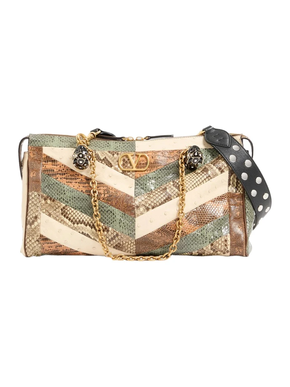 Women's Panthea Medium Shoulder Bag in Exotic Leather - Multicolored