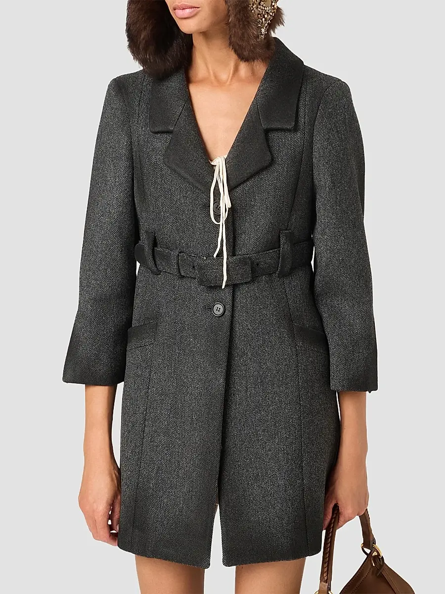 Miu Miu Women's Single-Breasted Double Wool Coat | Thumbnail 3 Miu Miu Women's Single-Breasted Double Wool Coat | Thumbnail 3
