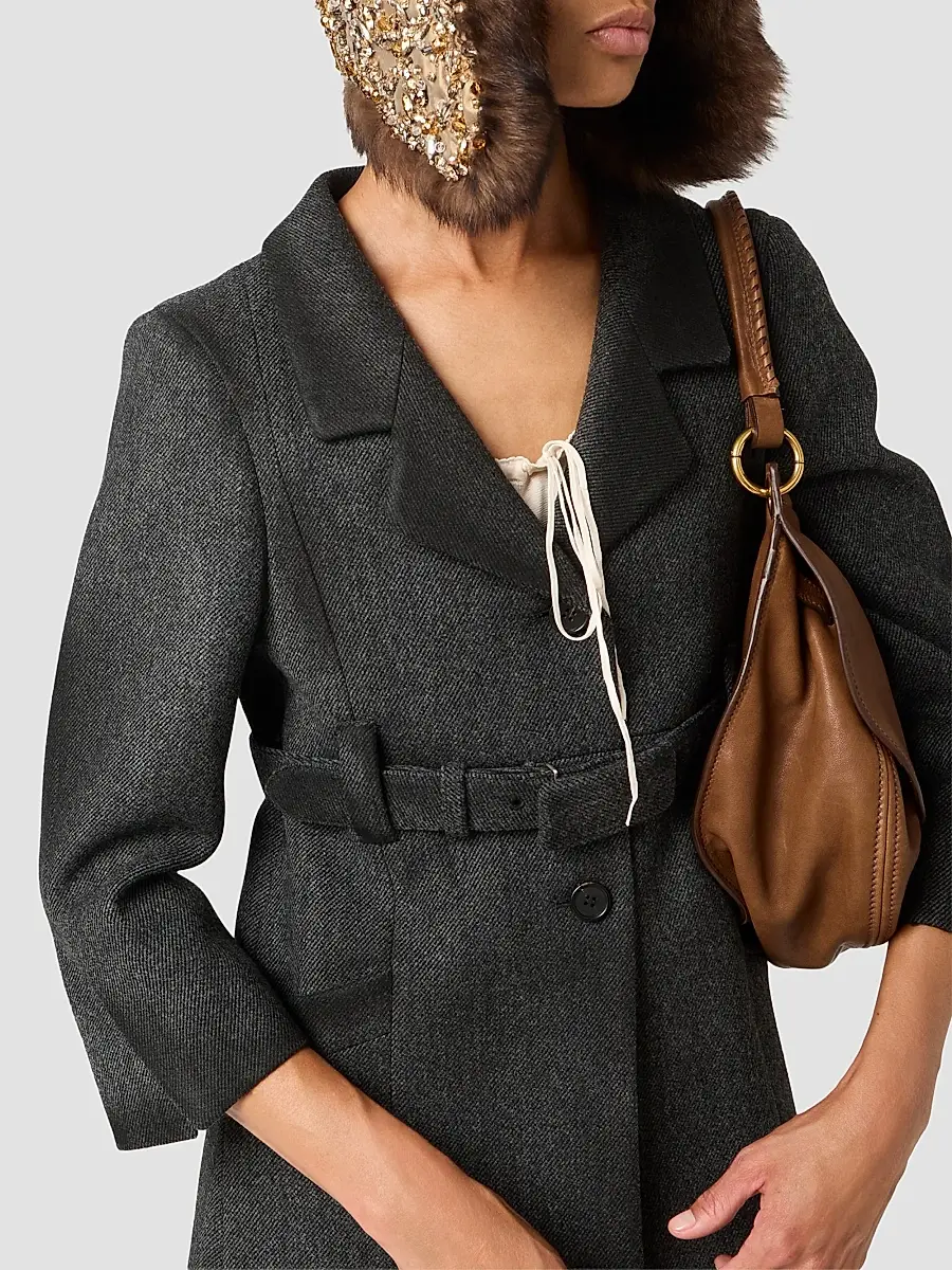Miu Miu Women's Single-Breasted Double Wool Coat | Thumbnail 5 Miu Miu Women's Single-Breasted Double Wool Coat | Thumbnail 5