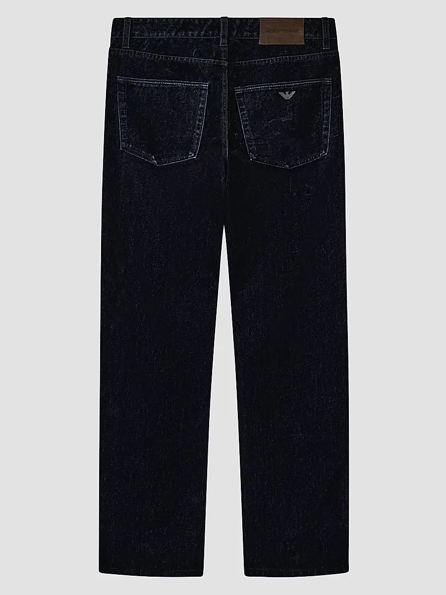 Emporio Armani Men's Flocked Straight-Fit Jeans | Thumbnail 2 Emporio Armani Men's Flocked Straight-Fit Jeans | Thumbnail 2