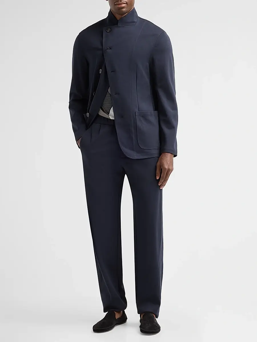 Emporio Armani Men's Asymmetric Stretch Jersey Jacket | Thumbnail 2 Emporio Armani Men's Asymmetric Stretch Jersey Jacket | Thumbnail 2