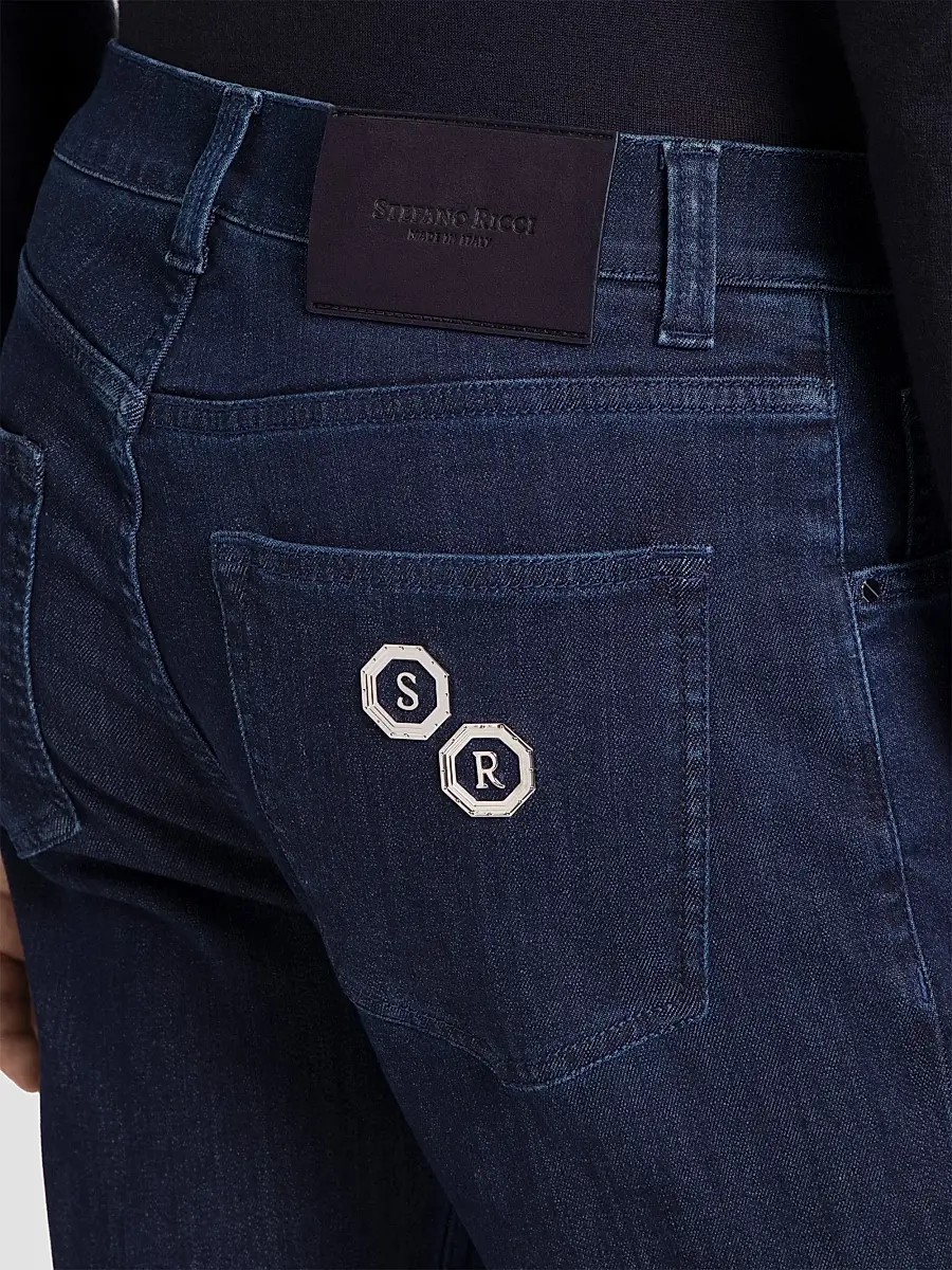 Stefano Ricci Men's Cotton Blend Tapered Jeans | Thumbnail 4 Stefano Ricci Men's Cotton Blend Tapered Jeans | Thumbnail 4