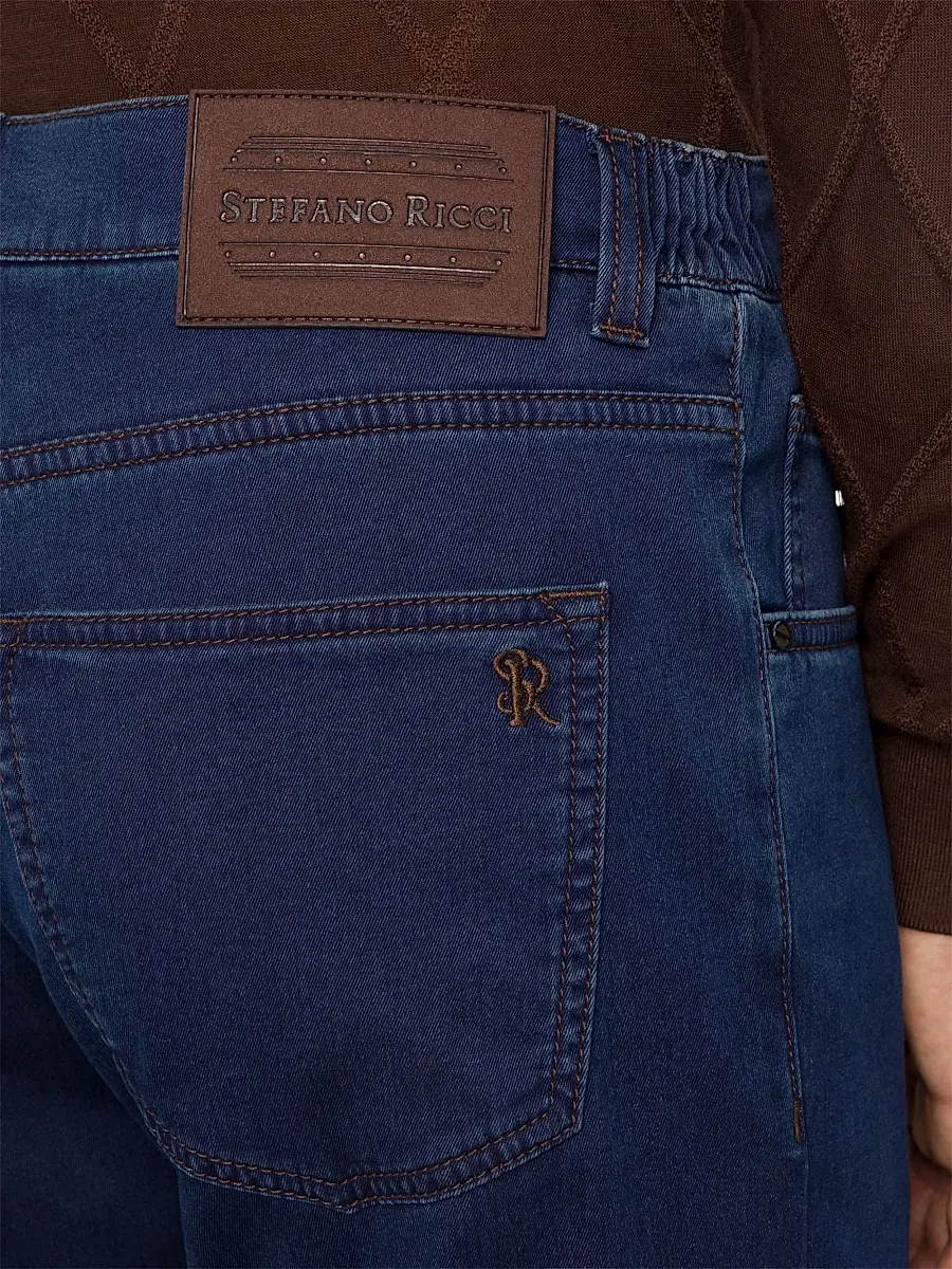 Stefano Ricci Men's Cotton Blend Tapered Jeans | Thumbnail 4 Stefano Ricci Men's Cotton Blend Tapered Jeans | Thumbnail 4