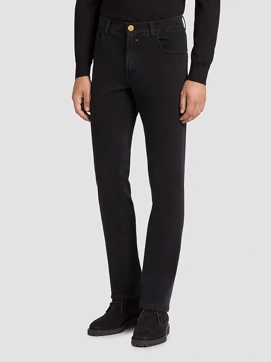 Stefano Ricci Men's Cotton and Cashmere Tapered Jeans | Thumbnail 2 Stefano Ricci Men's Cotton and Cashmere Tapered Jeans | Thumbnail 2