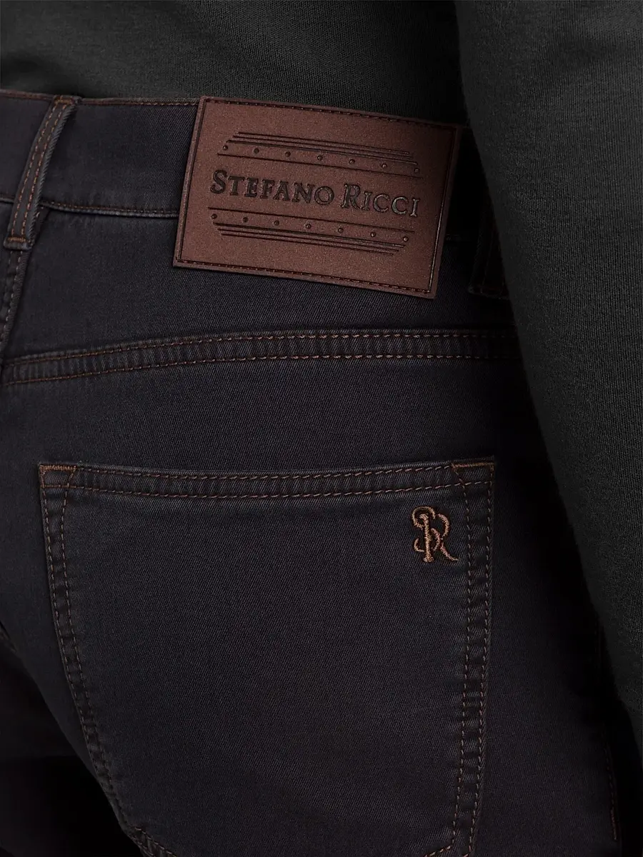Stefano Ricci Men's Cotton Blend Tapered Jeans | Thumbnail 4 Stefano Ricci Men's Cotton Blend Tapered Jeans | Thumbnail 4