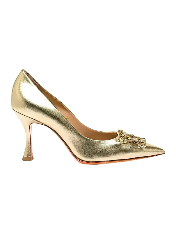 Women's Embellished 85MM Metallic Leather Pumps Women's Embellished 85MM Metallic Leather Pumps