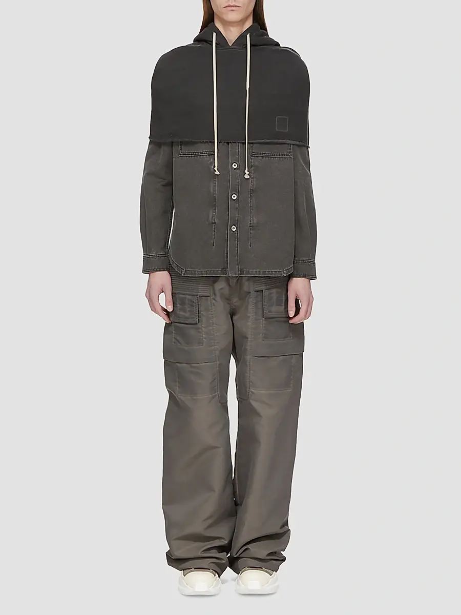 DRKSHDW by Rick Owens Men's Denim Fitted Outershirt | Thumbnail 2 DRKSHDW by Rick Owens Men's Denim Fitted Outershirt | Thumbnail 2