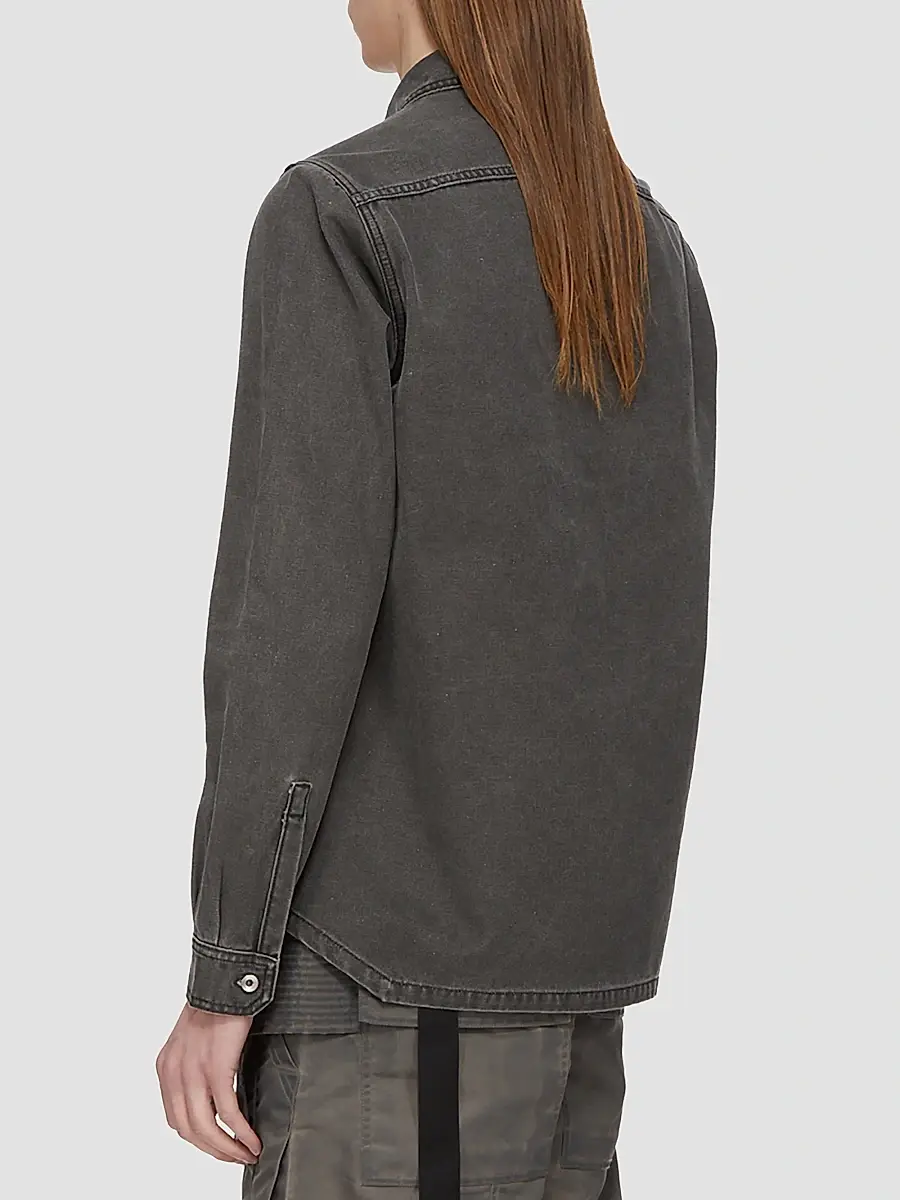 DRKSHDW by Rick Owens Men's Denim Fitted Outershirt | Thumbnail 3 DRKSHDW by Rick Owens Men's Denim Fitted Outershirt | Thumbnail 3