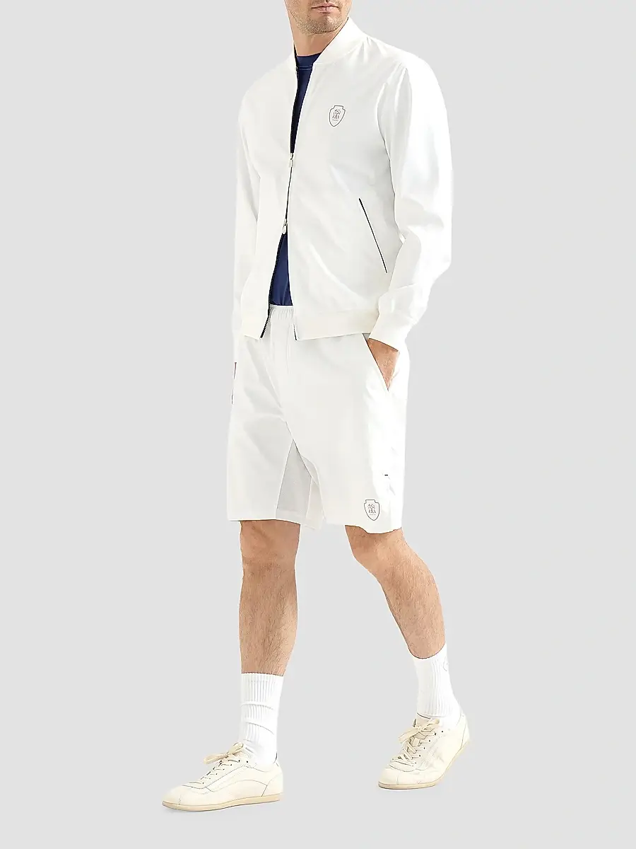 Brunello Cucinelli Men's Nylon Shorts with Logo - White | Thumbnail 2 Brunello Cucinelli Men's Nylon Shorts with Logo - White | Thumbnail 2