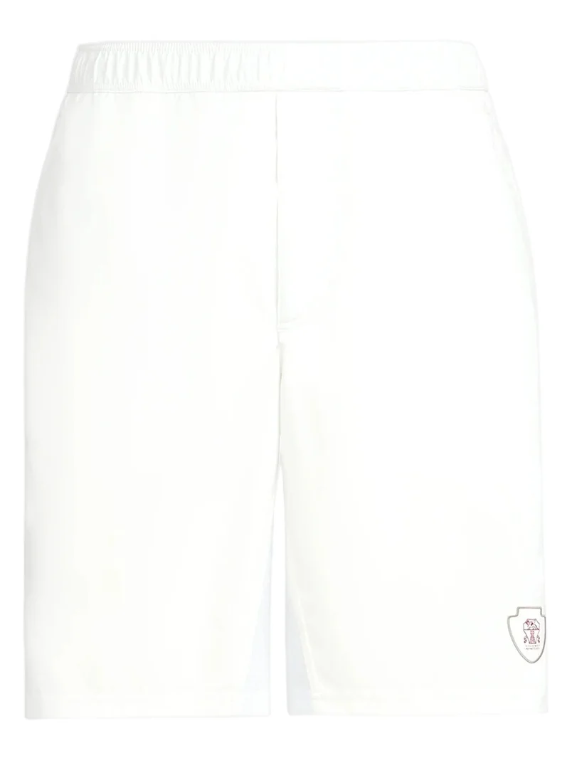 Brunello Cucinelli Men's Nylon Shorts with Logo - White