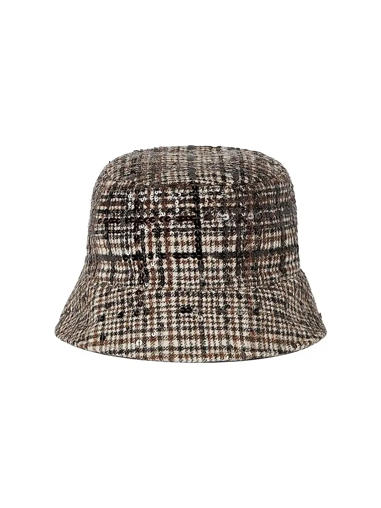 Brunello Cucinelli Women's Water-Resistant Checked Alpaca and Wool Bucket Hat