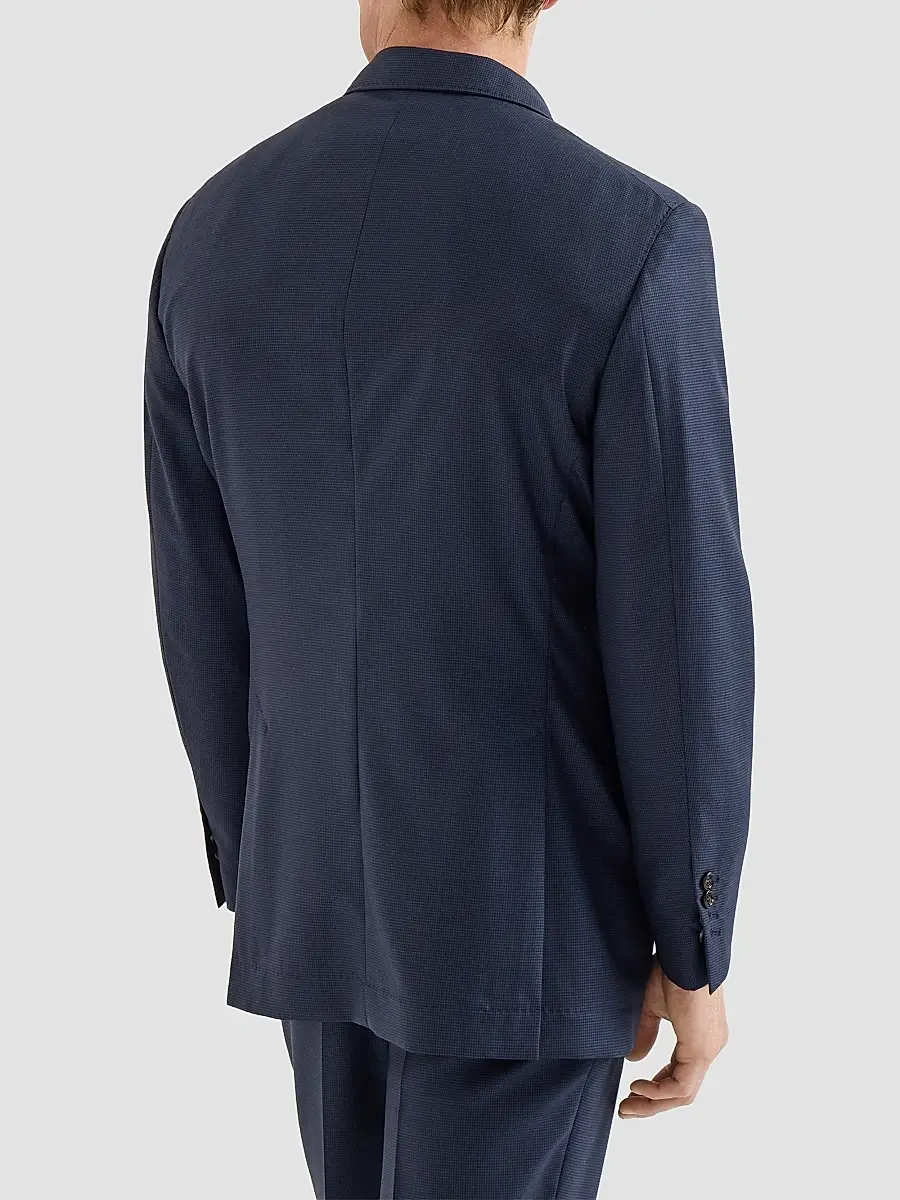 Brunello Cucinelli Men's Virgin Wool Houndstooth Cavallo Tailor Blazer | Thumbnail 4 Brunello Cucinelli Men's Virgin Wool Houndstooth Cavallo Tailor Blazer | Thumbnail 4