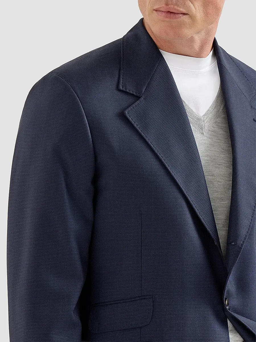 Brunello Cucinelli Men's Virgin Wool Houndstooth Cavallo Tailor Blazer | Thumbnail 6 Brunello Cucinelli Men's Virgin Wool Houndstooth Cavallo Tailor Blazer | Thumbnail 6