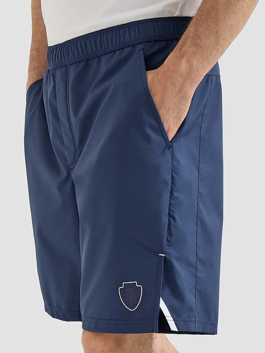 Brunello Cucinelli Men's Nylon Shorts with Logo - Blue | Thumbnail 5 Brunello Cucinelli Men's Nylon Shorts with Logo - Blue | Thumbnail 5