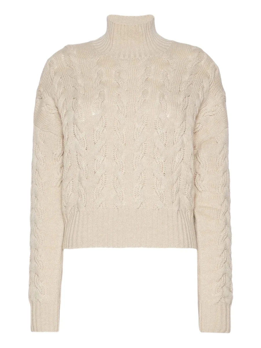 Women's Comfortable Wool and Cashmere Sweater - Beige Women's Comfortable Wool and Cashmere Sweater - Beige