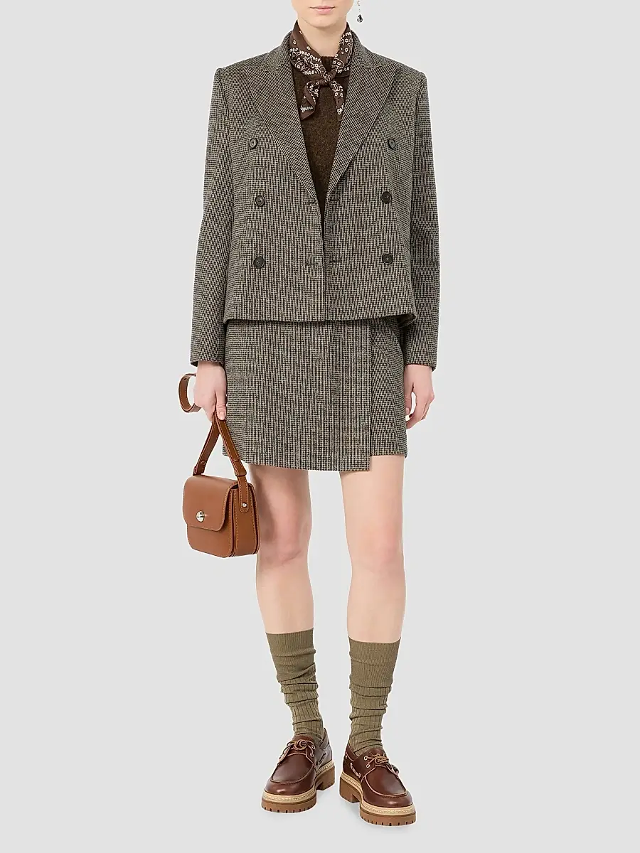 Weekend Max Mara Women's Double Breasted Jacket in Micro Jacquard Jersey | Thumbnail 2 Weekend Max Mara Women's Double Breasted Jacket in Micro Jacquard Jersey | Thumbnail 2